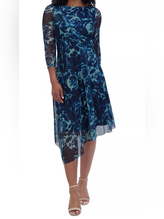 Jessica Howard Dresses & Skirts - NEW Plus Size Jessica Howard Mesh Twist-Waist 3/4-Sleeve Dress Teal $128